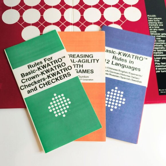 Vintage 4 In 1 Kwatro Checkers Loren Dunton Complete 1978 Board Game - Picture 6 of 8